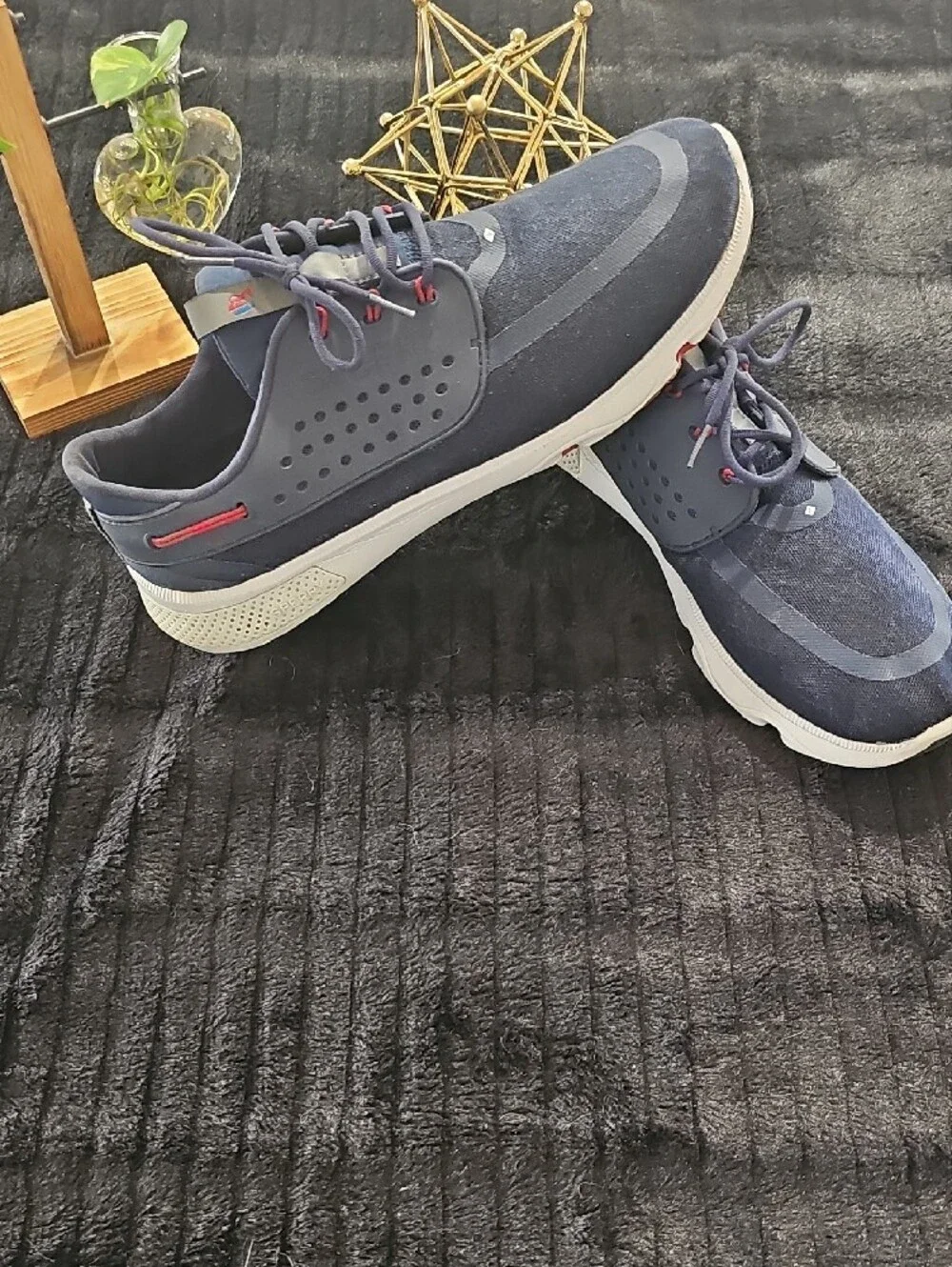 Sperry America's Cup Navy Blue Boat Shoe with Red Accent